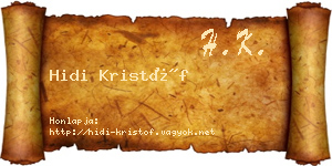 Hidi Kristóf névjegykártya