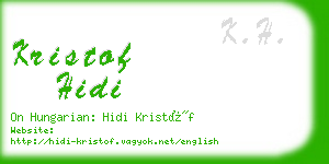 kristof hidi business card